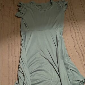 Sage Green Ruffle Sleeve Dress